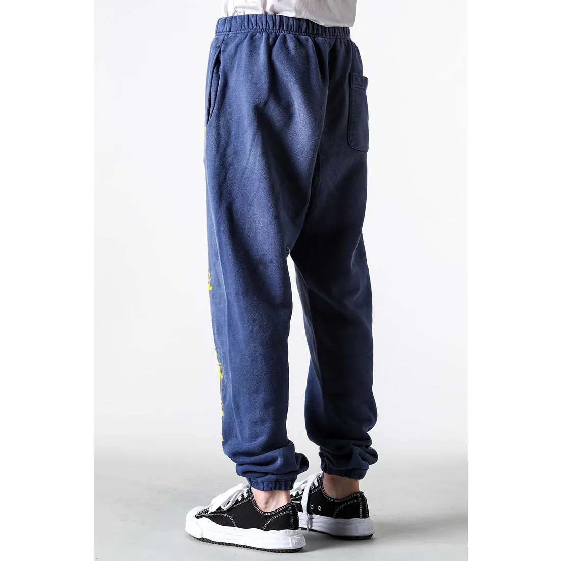 SAINT M×××××× ANGEL SWEATER PANTS/NAVY Angel Reborn Blue Sweatpants Washed Blue S-XL Assute Garment Dyeing Full Clothes Water Fading Dirty and Distressed New Vintage Ceiling God Cut Original Same Style